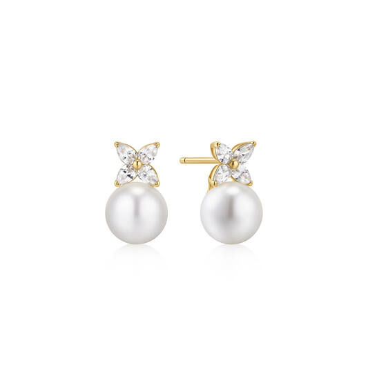  Luna Gaze - Boucles d'oreilles à puces - Argent / GP 14 carats - Perle